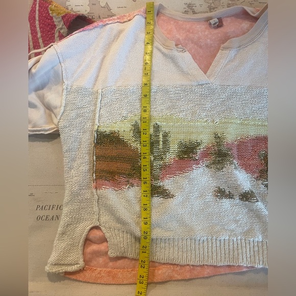 Anthropologie Pilcro Desert Intarsia Sweater Tee Size Medium - Picture 11 of 11